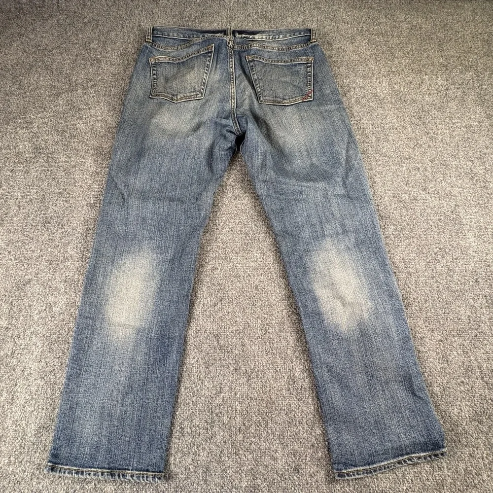 Banana Republic Athletic Jeans Mens 33x30 Blue Straight Whiskered Streetwear Y2K